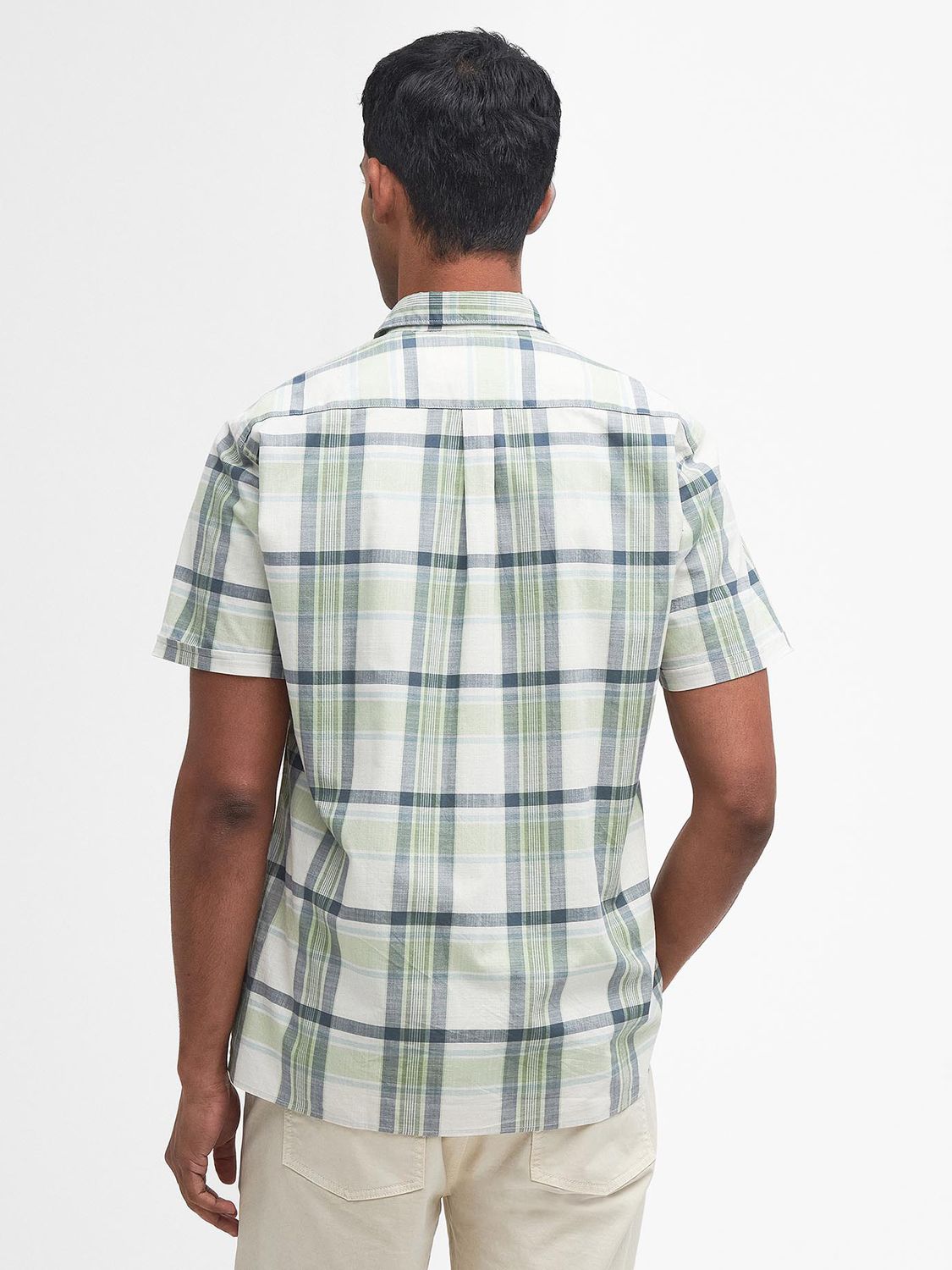 Barbour Rosewell Short Sleeve Check Shirt, Green/Multi, S