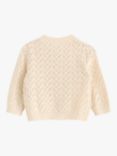 Lindex Baby Organic Cotton Pattern Knit Cardigan, Light Beige