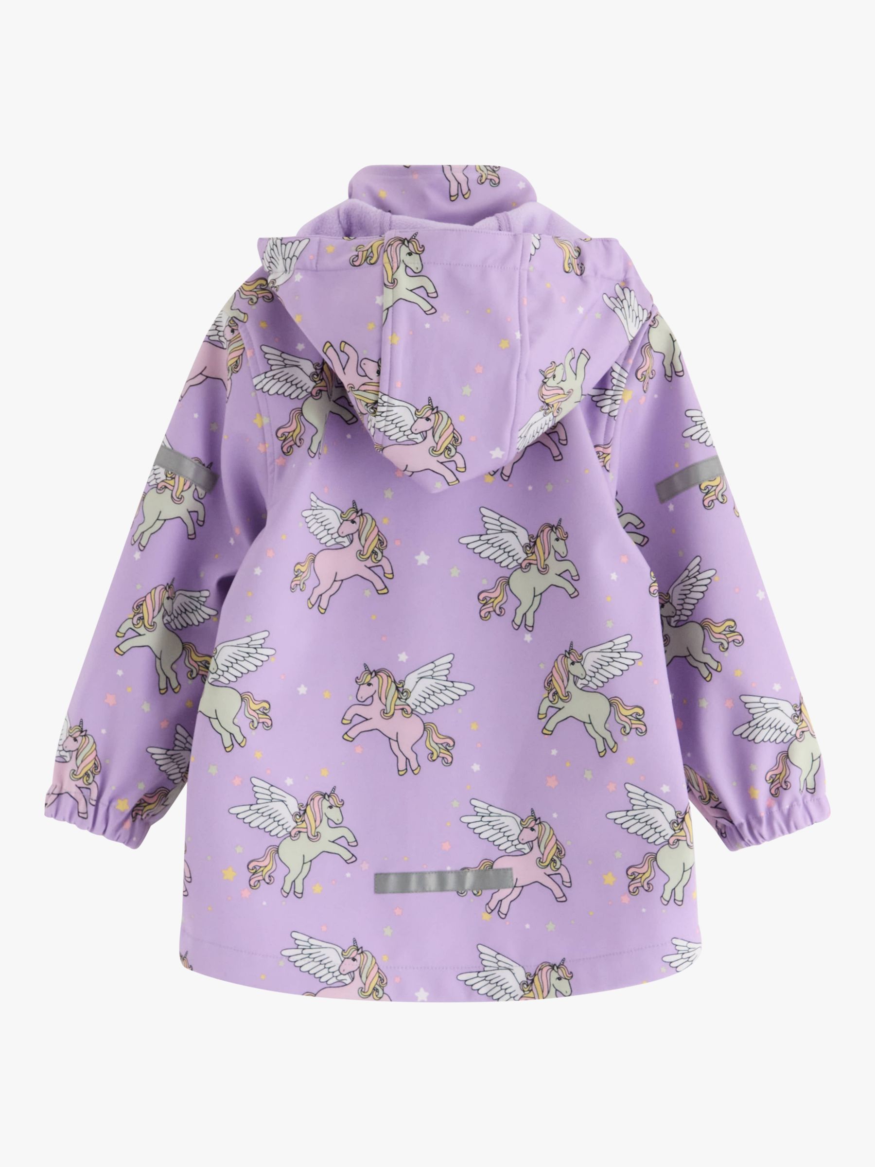 Buy Lindex Kids' Unicorn Print Waterproof Hooded Jacket, Light Lilac Online at johnlewis.com