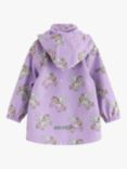 Lindex Kids' Unicorn Print Waterproof Hooded Jacket, Light Lilac