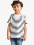 Lindex Kids' Basic Stripe Short Sleeve T-Shirt, Dark Navy