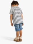 Lindex Kids' Basic Stripe Short Sleeve T-Shirt, Dark Navy