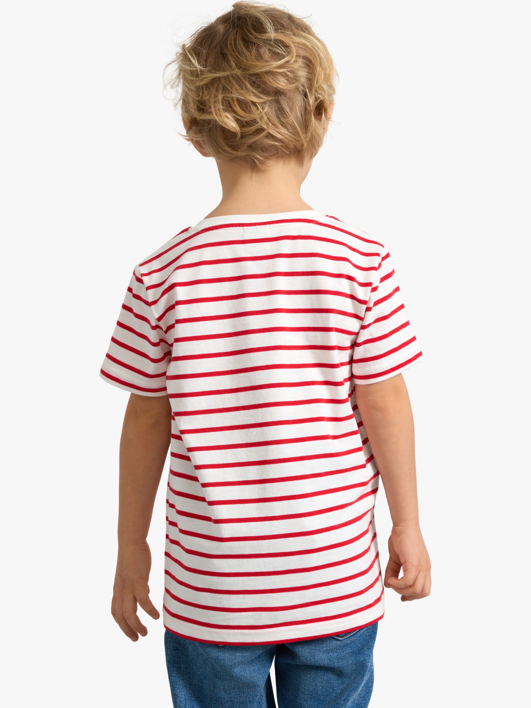Lindex Kids' Stripe Short Sleeve T-Shirt, Red, 18-24 months