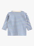 Lindex Baby Organic Cotton Drop Shoulder Stripe Long Sleeve Top, Light Beige/Blue