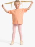 Lindex Kids' Organic Cotton Blend Basic Solid Leggings, Light Pink
