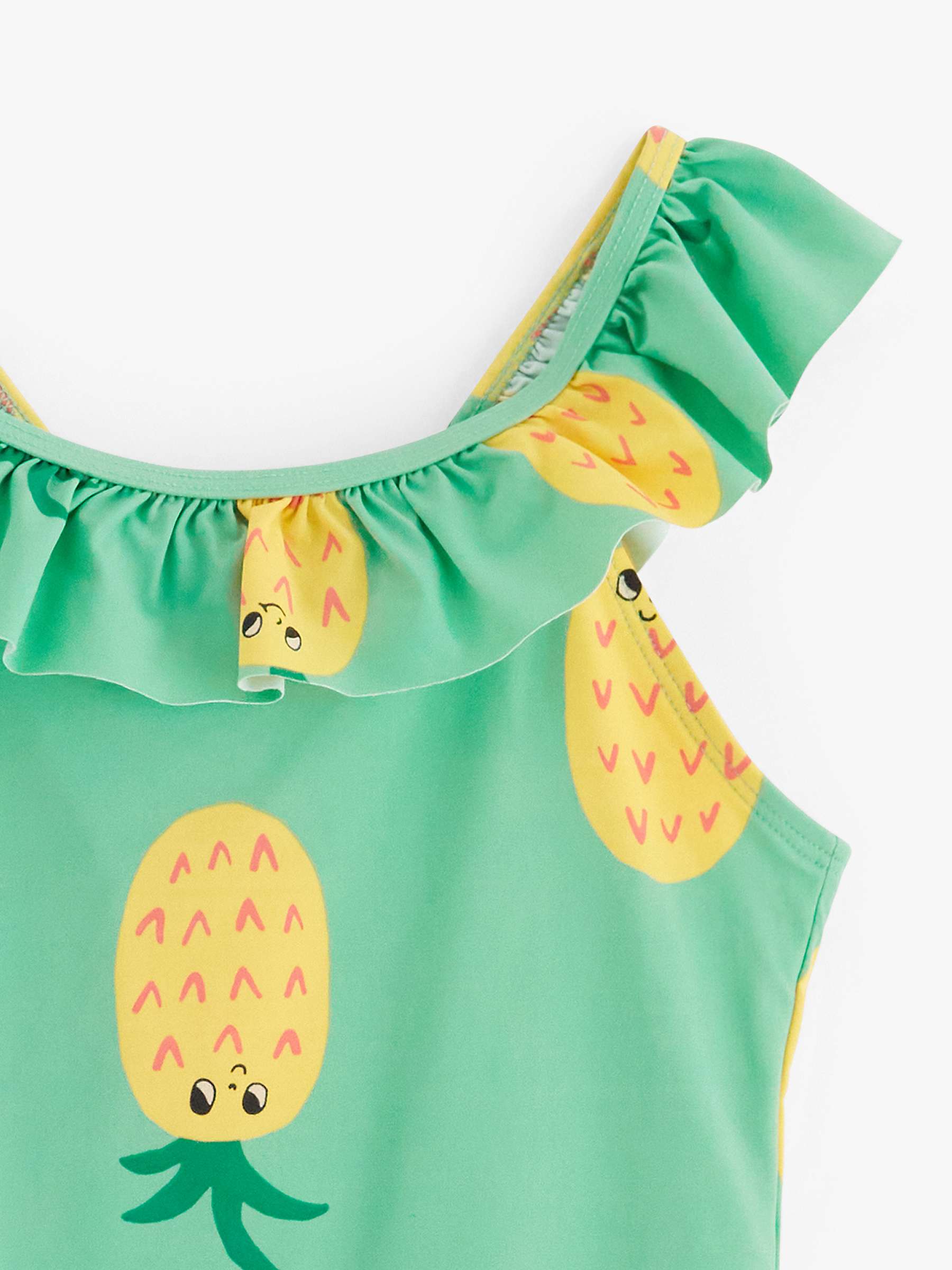 Buy Lindex Kids' Fun Pineapple Cross Strap Flounce Swimsuit, Light Green Online at johnlewis.com