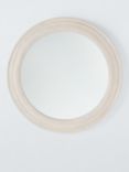 John Lewis Hand-Carved Coastal Wood Frame Round Wall Mirror, 100cm, White Wash