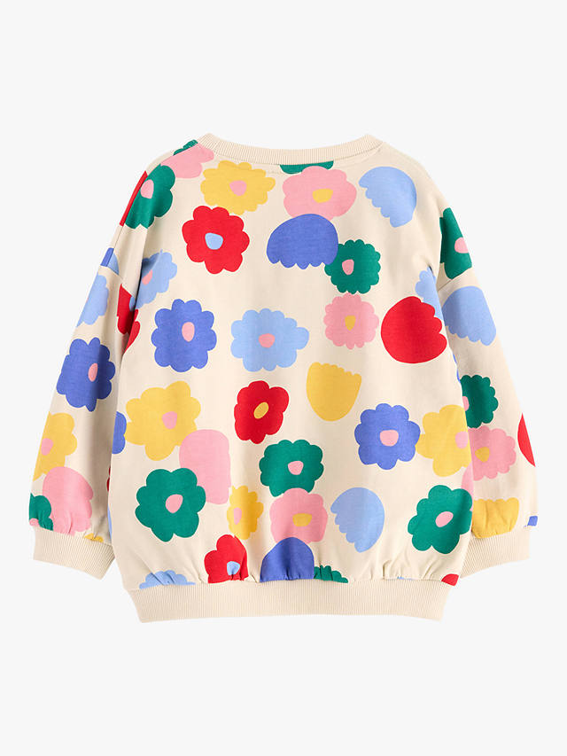 Lindex Kids' Organic Cotton Floral Print Sweatshirt, Light Beige