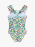 Lindex Kids' Floral Print Swimsuit, Light Blue/Multi