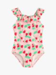 Lindex Kids' Strawberry Print Swimsuit, Light Pink/Multi