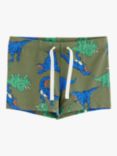 Lindex Kids' Dinosaur Print Swim Shorts, Khaki/Multi