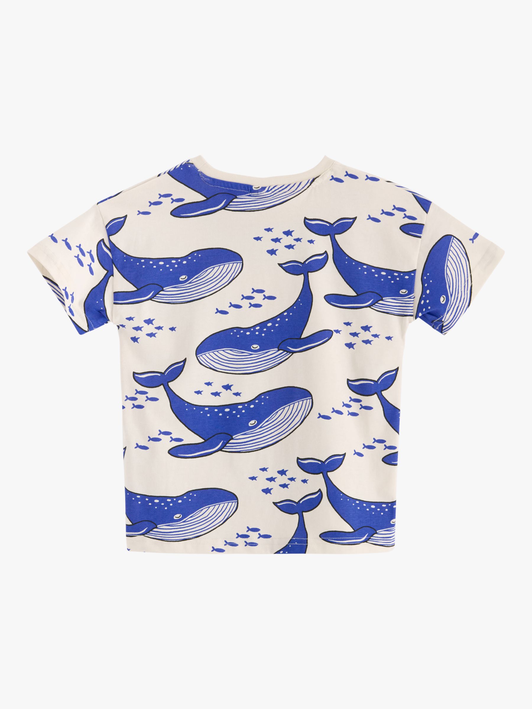 Lindex Kids' Whale Print Oversized T-Shirt, Light Beige, 18-24 months