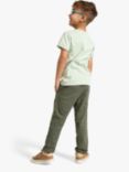 Lindex Kids' Organic Cotton Drawstring Jogger Trousers, Dark Dusty Khaki