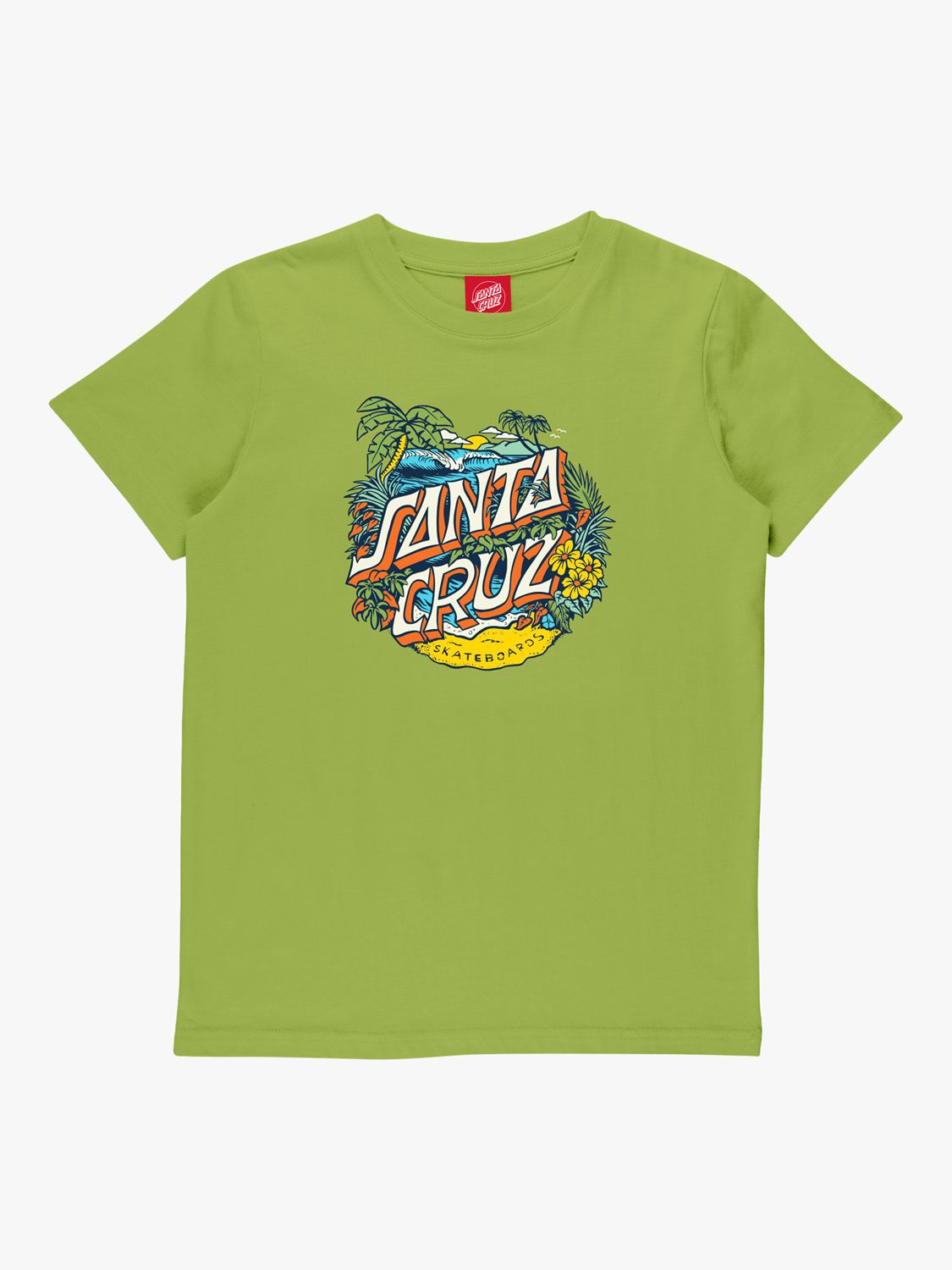 Santa Cruz Kids' Aloha Dot Short Sleeve T-Shirt, Apple, 6-8 years