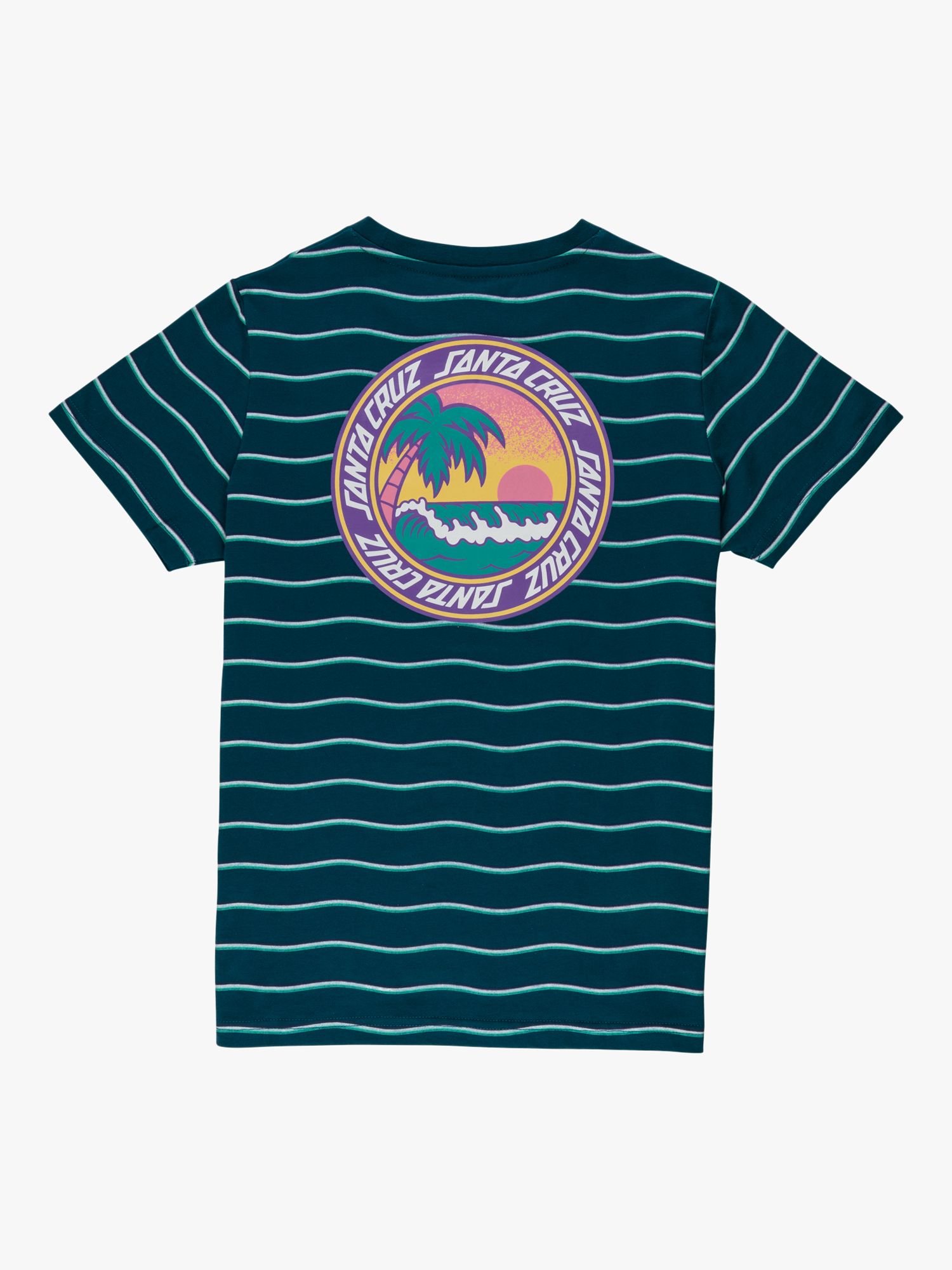 Santa Cruz Kids' Paradise Short Sleeve Stripe T-Shirt, Teal, 6-8 years