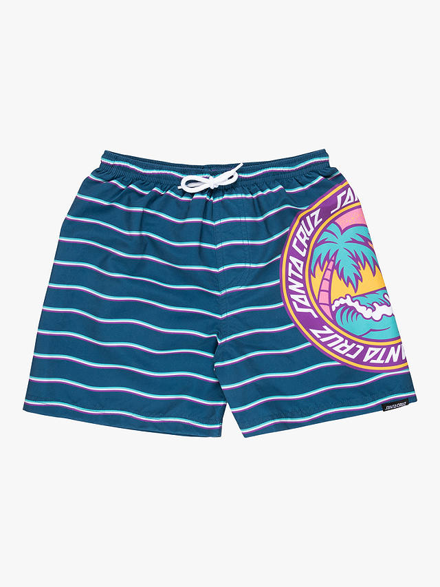 Santa Cruz Kids' Paradise Stripe Swim Shorts, Teal
