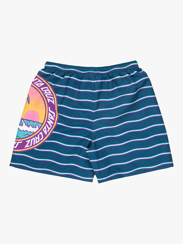 Santa Cruz Kids' Paradise Stripe Swim Shorts, Teal