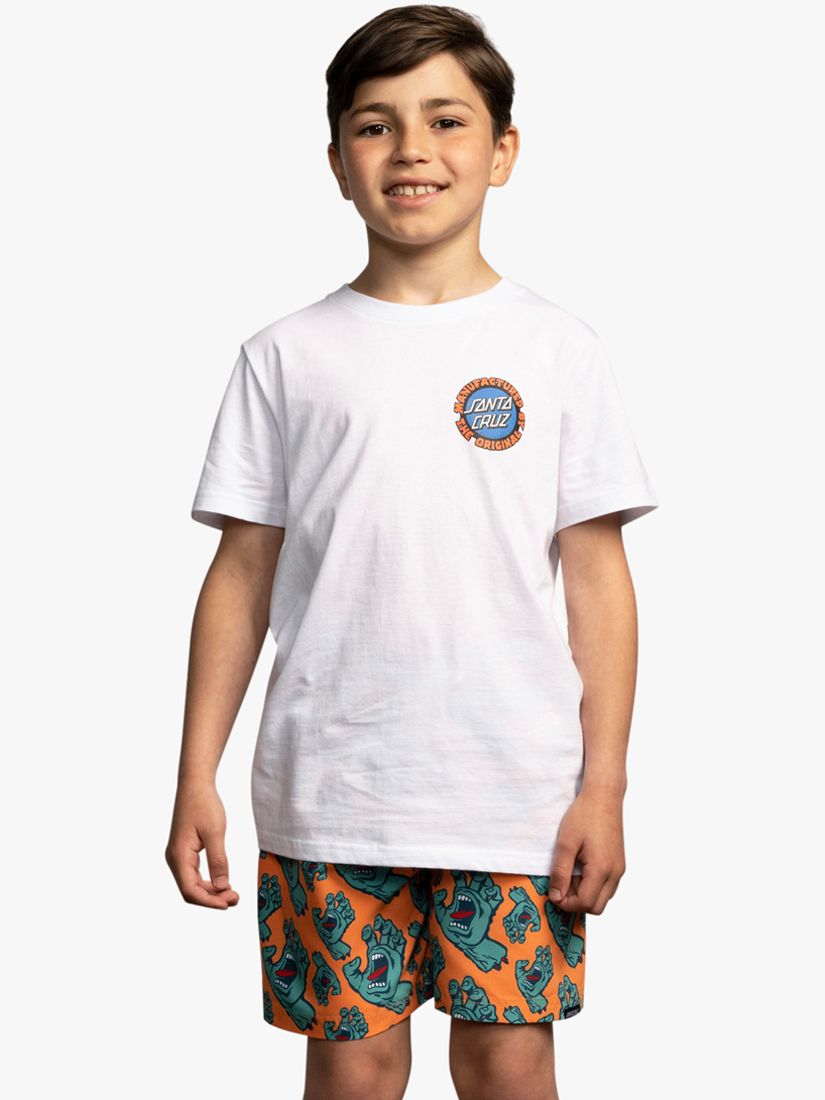Santa Cruz Kids' Speed MFG Dot T-Shirt, White, 8-10 years