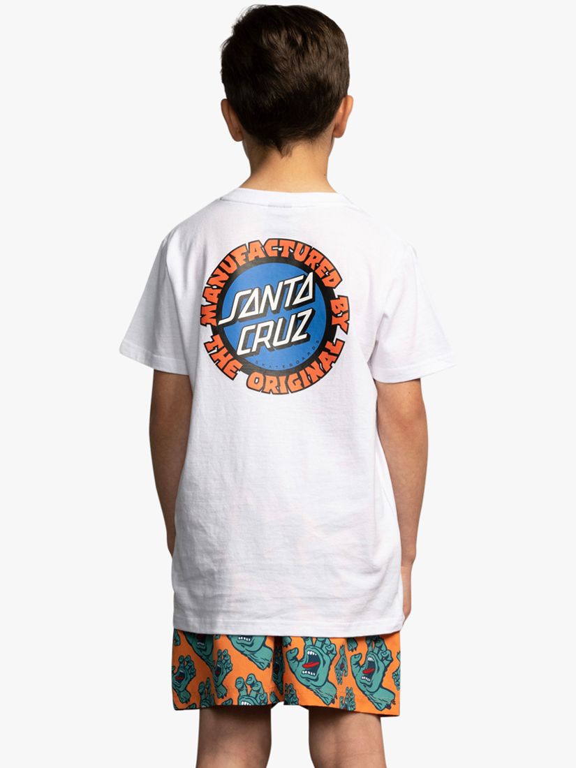 Santa Cruz Kids' Speed MFG Dot T-Shirt, White, 8-10 years