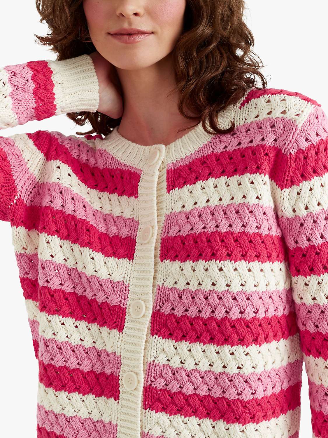 Buy Chinti & Parker Crochet Stripe Cardigan Online at johnlewis.com