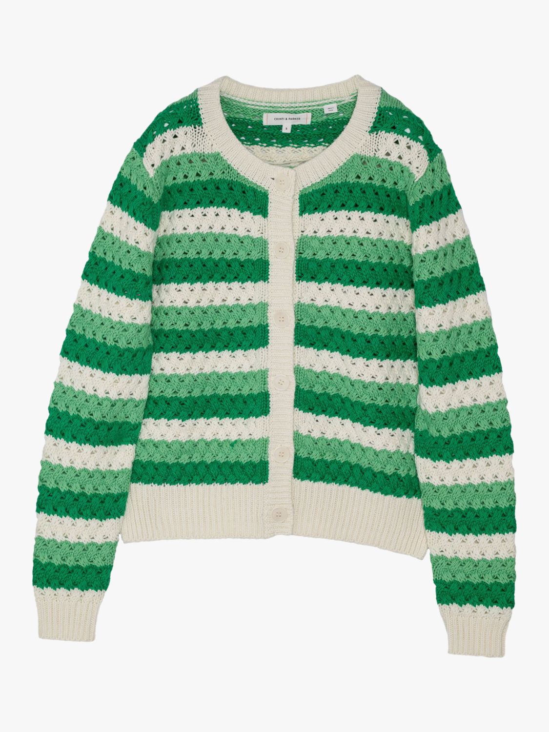 Buy Chinti & Parker Crochet Stripe Cardigan Online at johnlewis.com