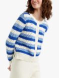 Chinti & Parker Crochet Cardigan, Blue/Cream