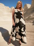 Live Unlimited Mono Floral Print Maxi Dress, Black/White