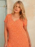Live Unlimited Ditsy Floral Dress, Orange/Multi