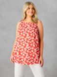 Live Unlimited Floral Print Vest Top, Red/White
