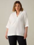 Live Unlimited Textured V-Neck Top, White