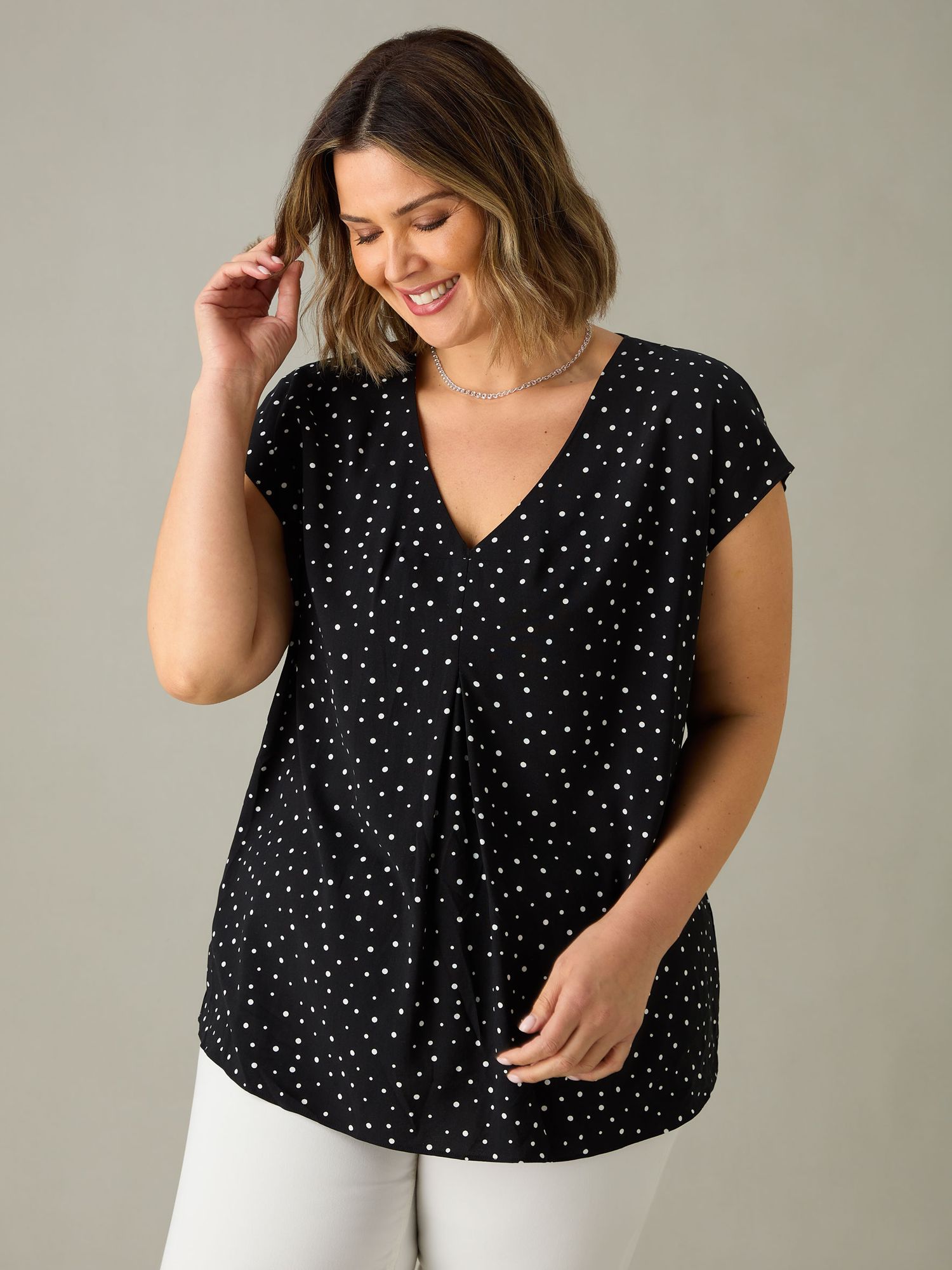 Live Unlimited Monochrome Spot Top, Black