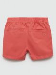 Mango Kids' Beliceb Slim Fit Cotton Chino Shorts, Bright Red