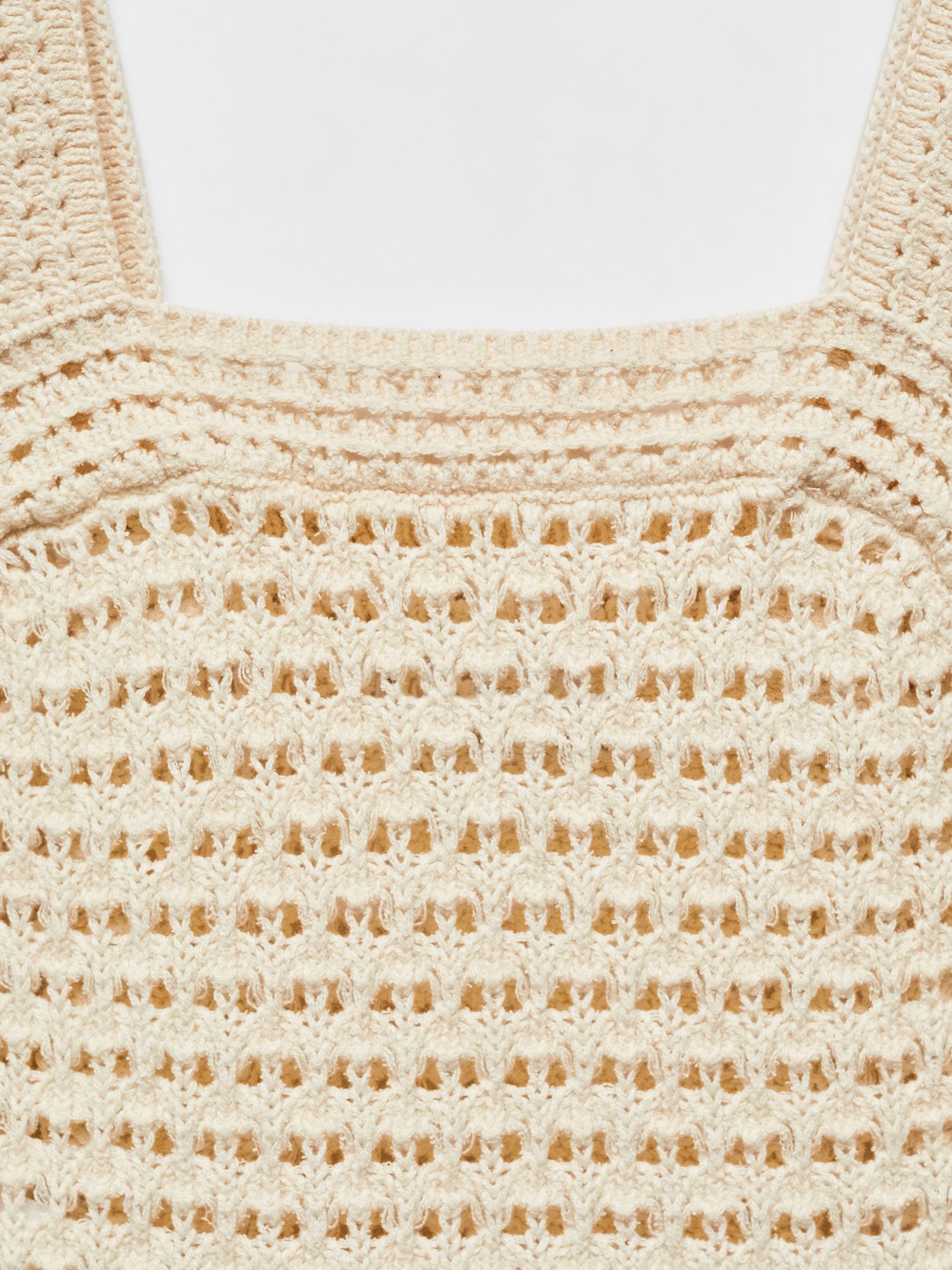 Buy Mango Crochet Top, Light Beige Online at johnlewis.com