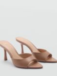 Mango Pepyn Patent Leather Heel Sandals, Pastel Pink