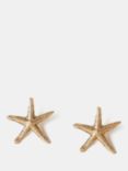 Mint Velvet Large Starfish Earrings, Gold