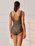 Albaray V-Neck Leopard Print Swimsuit, Brown