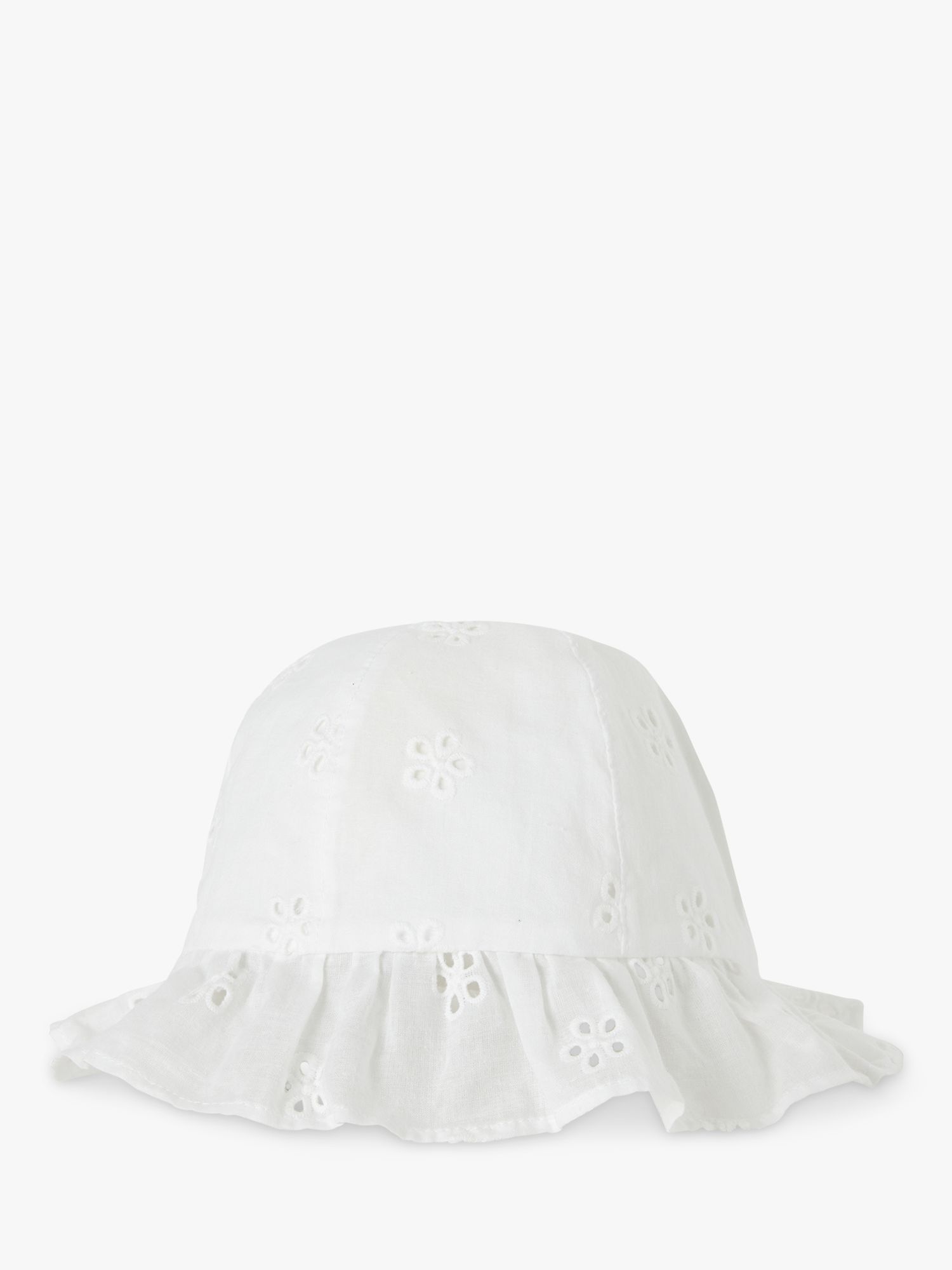 Benetton Baby Broderie Anglaise Sun Hat, Optical White, XXS