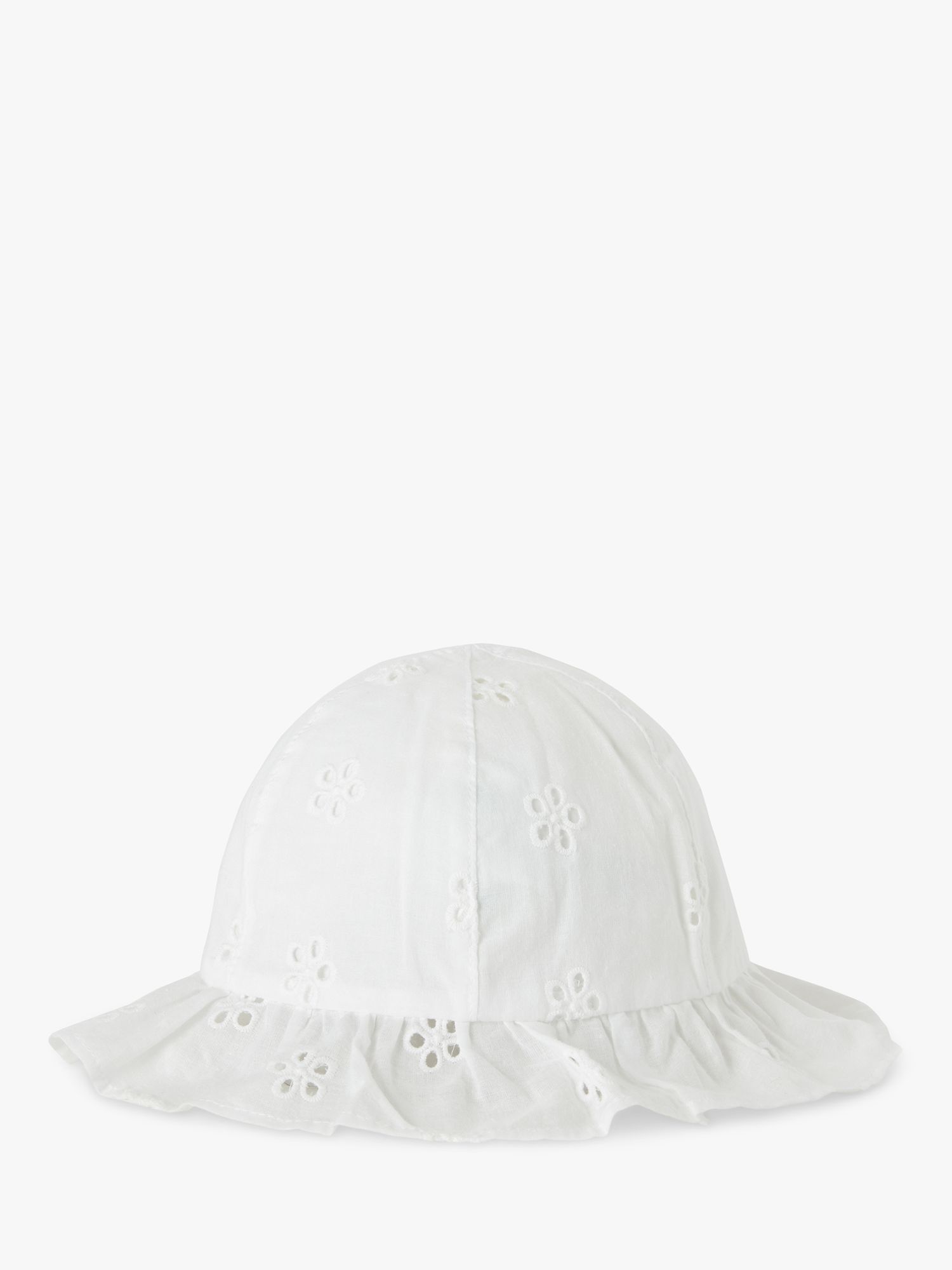 Benetton Baby Broderie Anglaise Sun Hat, Optical White, XXS