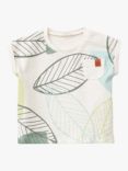 Benetton Baby Leaf Print Boxy Pocket Detail T-Shirt, Cream