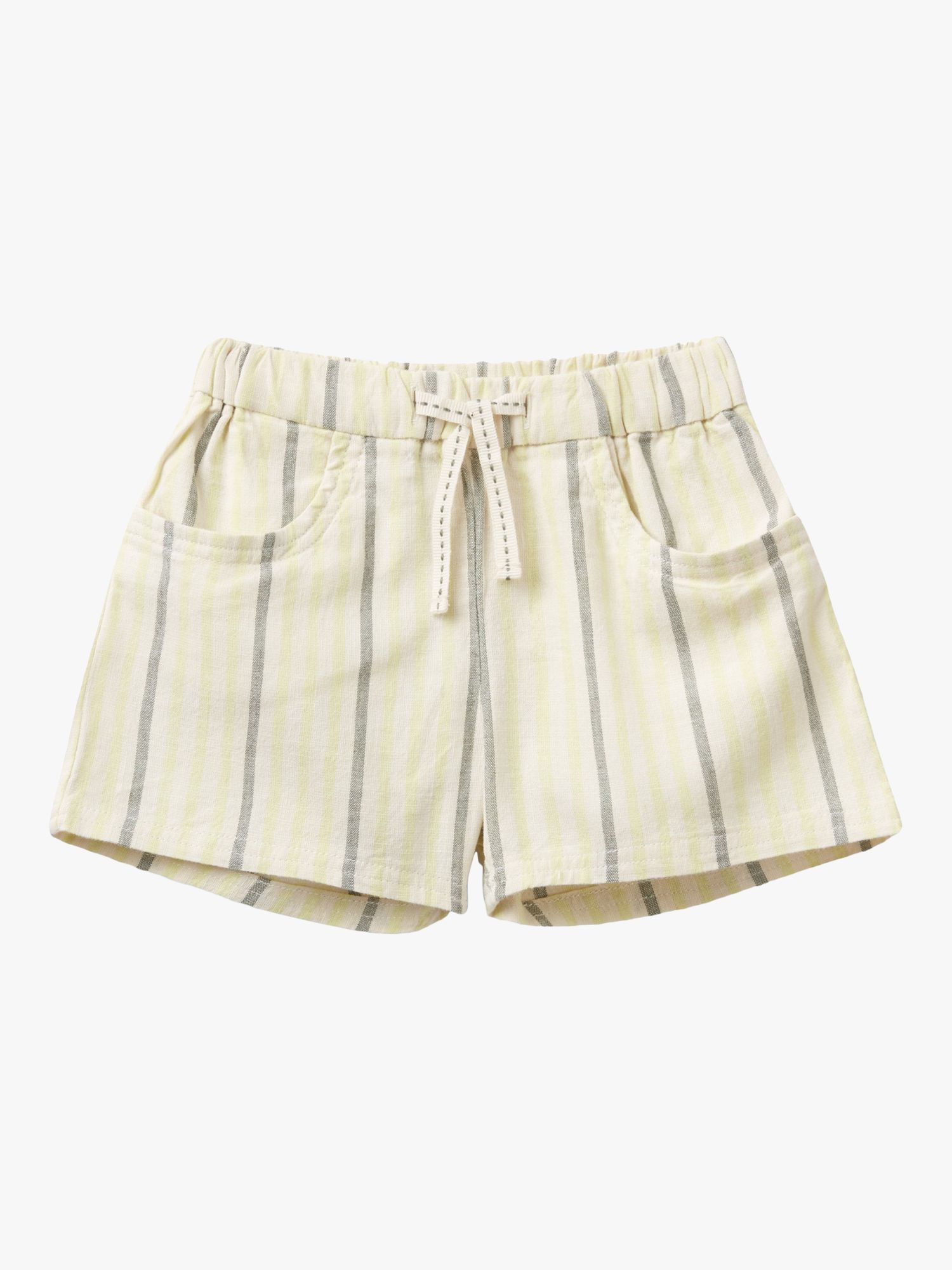 Benetton Baby Stripe Drawstring Shorts, Off White/Multi, 0-3 months