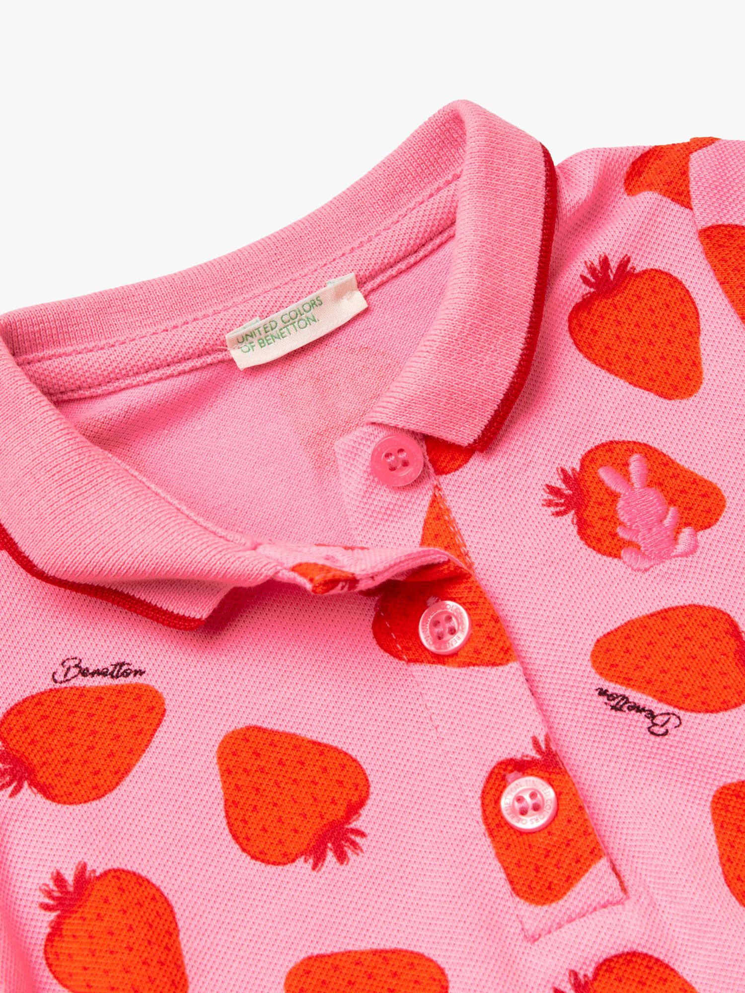 Benetton Baby Strawberry Print Dress, Pink/Multi, 0-3 months