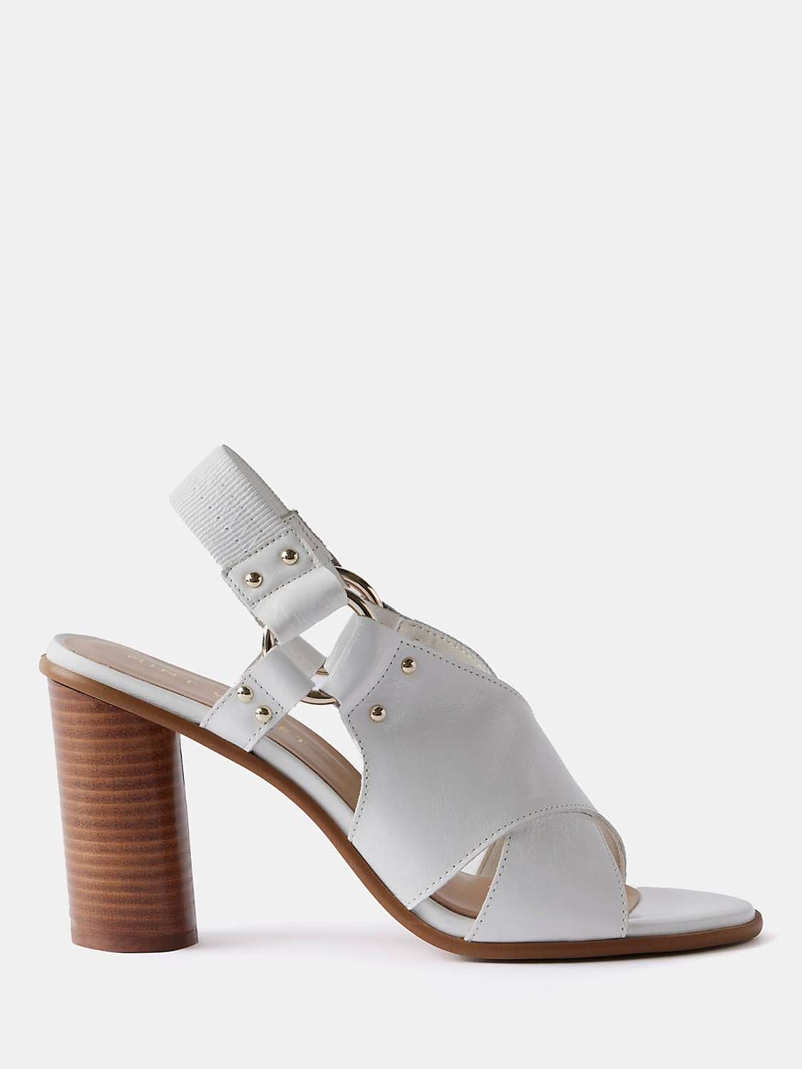Buy Mint Velvet Crossover Leather Block Heel Sandals, Natural Cream Online at johnlewis.com