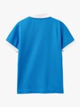 Benetton Colour Block Short Sleeve T-Shirt, Sky Blue