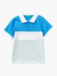 Benetton Kids' Logo Colour Block Polo Shirt