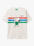 Benetton Kids' Benetton X Peanuts Snoopy Short Sleeve T-Shirt, Cream