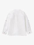 Benetton Kids' Korean Linen Blend Shirt, Optical White