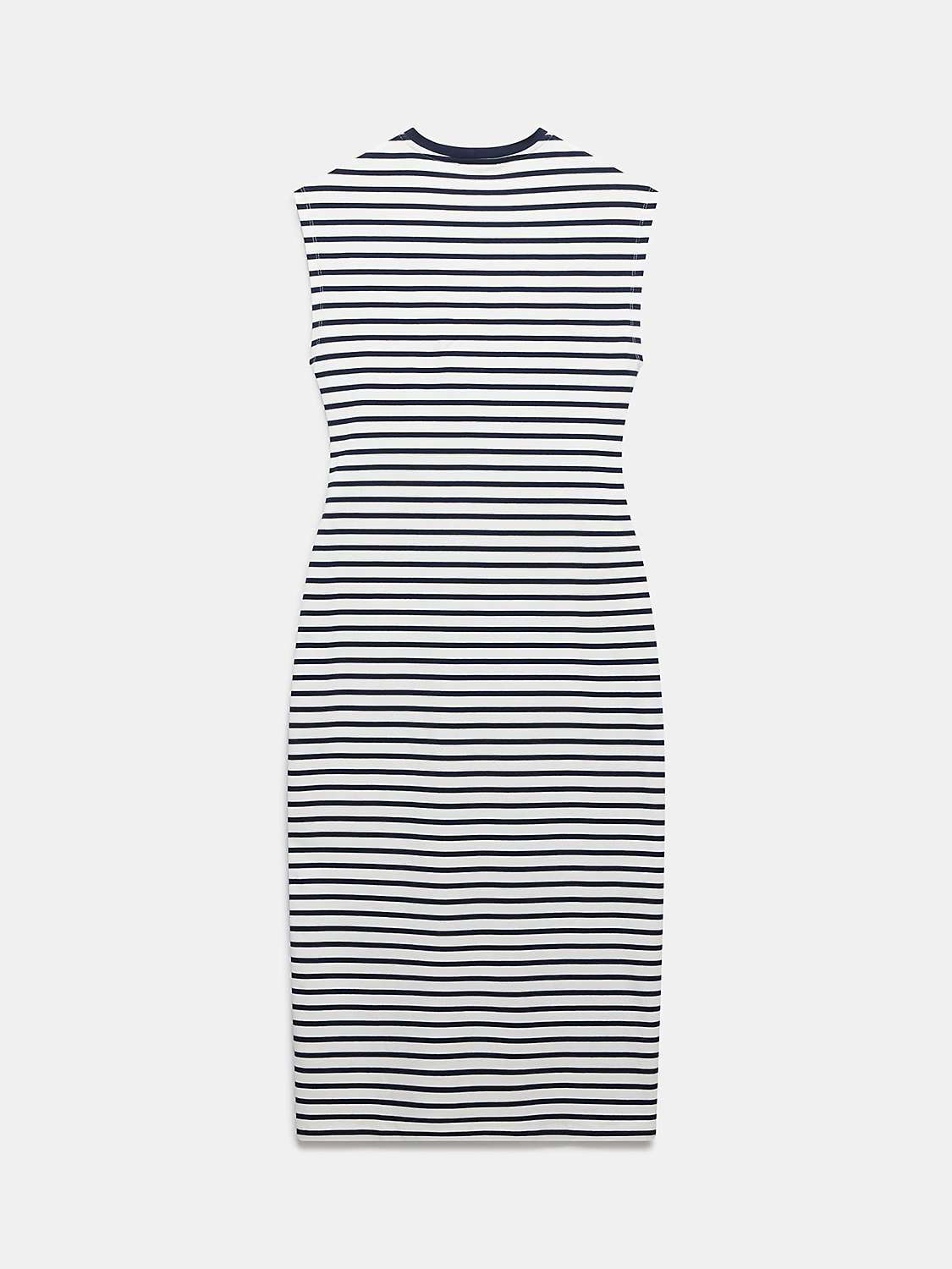Buy Mint Velvet Stripe Twist Detail Midi Jersey Dress, Navy/White Online at johnlewis.com