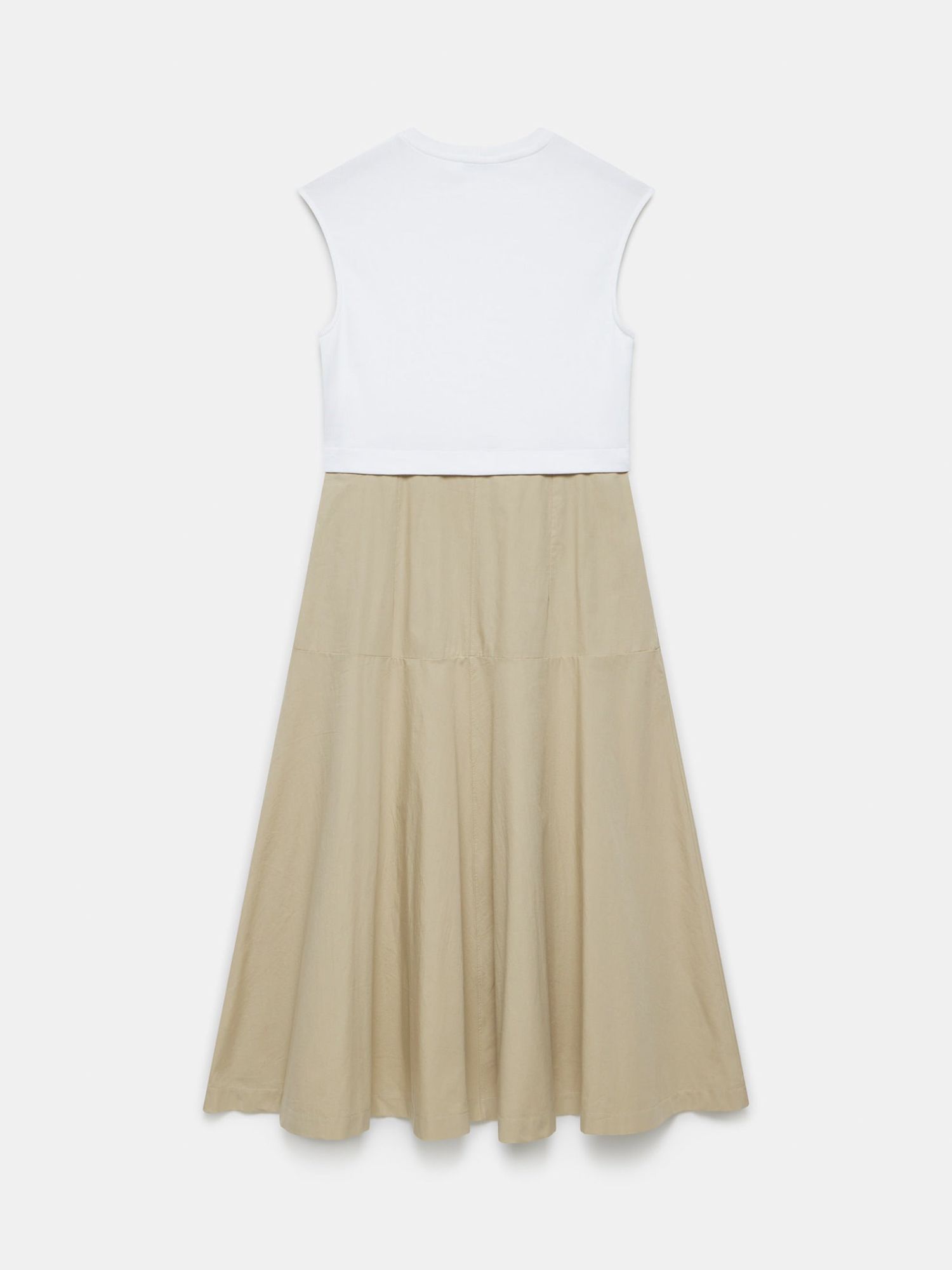 Mint Velvet Pocket Midi Jersey Dress, White/Beige, XS