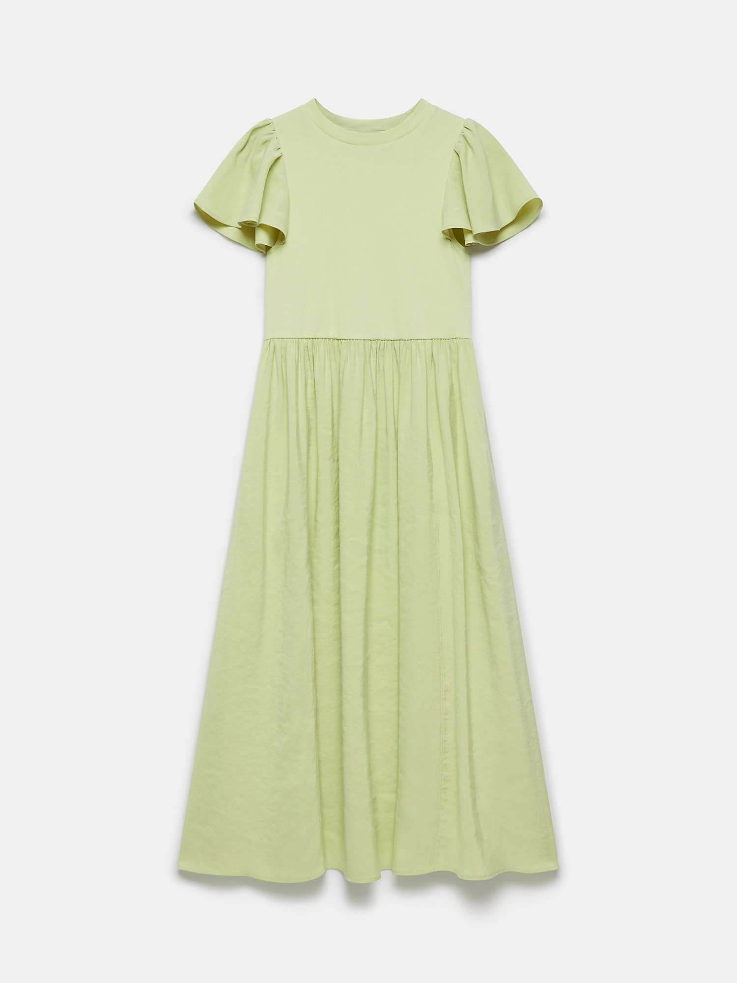 Buy Mint Velvet Ruffle Midi Jersey Dress, Green Online at johnlewis.com