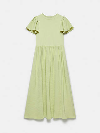Mint Velvet Ruffle Midi Jersey Dress, Green